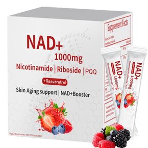 NAD 1000mg Liquid - 30 Packet NAD+ Berry Fruit Flavor Liquid Supplement 1000mg with PQQ, Nicotinamide Riboside, Resveratrol, Quercetin for Anti-Aging, Energy, Focus