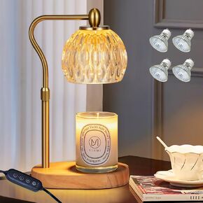 Black Candle Warmer Lamp with 3×50 Watts GU10 Bulbs, Candle Warming Lamp with Timer, Candle Warmer Light for Gifts and Home Decor in Saudi Arabia