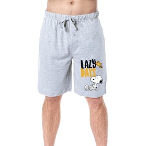 Peanuts Mens' Snoopy Woodstock Lazy Days Character Sleep Pajama Shorts