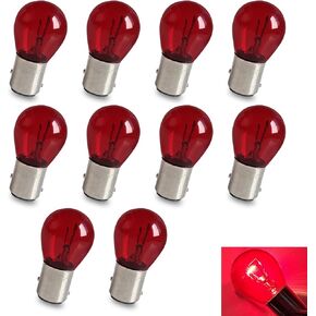 10 PCS Car 1157 P21/5W S25 BAY15D Light Bulb, Double Tail High and Low Brake Light Bulb Turn Signal Light Bulb Replacement, Universal Halogen Brake Tail Light Parking Light for Cars (Red)