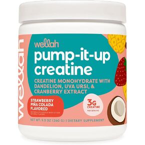 Pump-It-Up Creatine (50 Servings, Strawberry Pina Colada) - Creatine Monohydrate with Dandelion, Uva Ursi, & Cranberry Extract