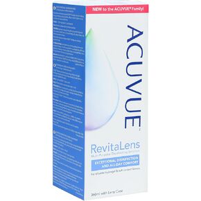 Contact Lens Solution Acuuvueee – Clear Care Alternative – Multi-Purpose Lens Cleaner – Eye Solution for Soft & Hard Contact Lenses – 360 ml with Free Lens Case - Pack of 1