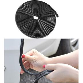 Car Door Edge Guards, 16Ft Rubber Seal Car Door Edge Trim, U Shape Door Edge Protector Guard, Aluminum Weather Proofing Automotive Door Edge Molding Protection for Most Car (Red)