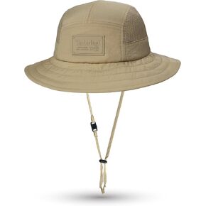 Timberland Mesh Panel Kids Boys Bucket Hat, One Size, Adjustable Chin Cord, Wide Brim Sun Hat for Outdoor Adventures