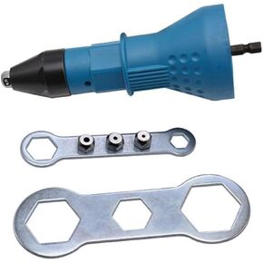 Cordless Electric Rivet Gun Adapter Kit Rivet Nut Drill Adaptor Riveting Tool Insert Nut Hand Tool Power Machine Accessories Blue