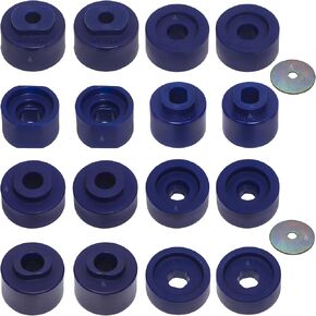 Complete Front & Rear Body Mount Bushing Kit 18 pcs (with hardware) in High Grade Polyurethane material For Explorer Sport Trac Year 2001 2002 2003 2004 2005 Fits All Models 2WD 4WD