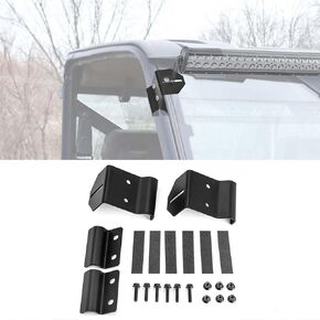 Light Bar Mount Bracket Upper Windshield Mounting Brackets for 50 Inch Curved Straight Bars Compatible with Polaris Ranger 500 570 900 1000 Fullsize 2013-2024(No Drilling)