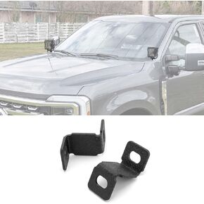 Hood Mount Brackets Ditch Light Bracket Heavy Duty Steel Compatible with Ford F250/350/450 Super Duty 2023-2025
