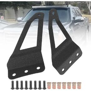 Upper Windshield Light Bar Mount 50 Inch Curved LED Light Bar Brackets Compatible with Chevy Silverado Suburban Avalanche Tahoe & GMC Yukon Sierra 07-13, Metal, Black Powder Coating