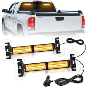 Nilight 40LED Amber Green Emergency Strobe Traffic Advisor Light Bar with Suction Cups Dash Safety Warning Hazard Flashing Lights Interior Front/Rear Windshield for Trucks Construction Vehicles