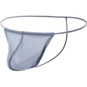 Men's See Through G String Ball Pouch Bulge Enhancing T back Thongs
