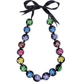 BlueRica Painted Flower Kukui Necklace
