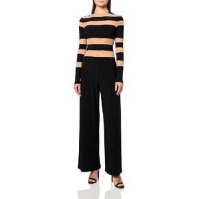 Norma Kamali womens Spliced Straight Leg Jumpsuit