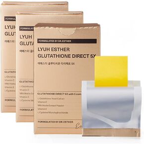 Esther Formula Glutathione Direct Film 5X (325mg*30pcs), Glutathione Impregnated Oral Dispersible Film for Effective Absorption, Skin Whitening, Contain Vitamin C 1Pack