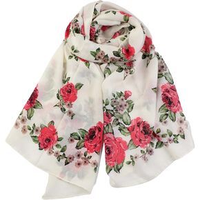 DOFOTWN Summer Scarf for Women Lightweight Floral Printed Scarf Fashion Cotton WrapScarf Beach shawl