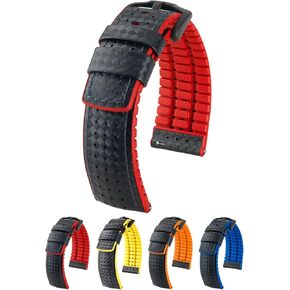 Hirsch Ayrton Calf Leather Watch Strap - Premium Caoutchouc Performance - 20mm, 22mm, 24mm - Length - Attachment Width/Buckle Width - Quick Release Watch Band