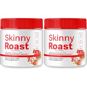 Skinny Roast Powder, Skinny Roast Coffee Advanced Formula Supplement, SkinnyRoast Supplement to Support Healthy Lifestyle, Official SkinnyRoast Overall Health and Fitness Reviews (2 Pack)