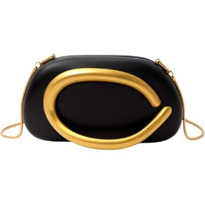 Acrylic Clutch Purses with Metal Handle Women's Evening Bag for Weddings & Parties, Skin-Touch Coating Handbag