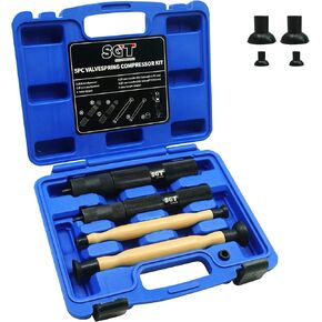 SGT Valve Spring Compressor Tool Kit,5pcs Valve Keeper Remover Installer Set with Valve Lapping Tools,Overhead Engine Valve Adjustment Tools for Valve Retainer Stem Seal Removal and Installation