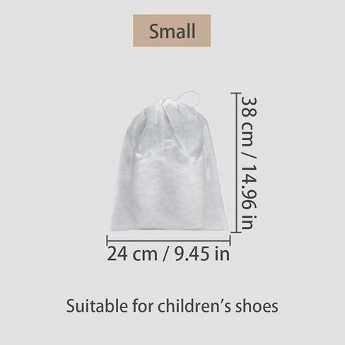 10Pcs Travel Shoe Storage Bags Non-woven Fabric Packing Dust Cover Pouch Portable Breathable with Drawstring (Large) in Saudi Arabia