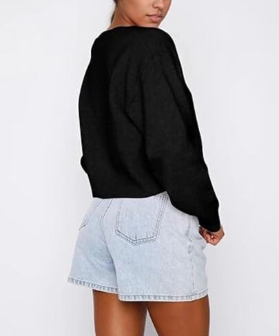 Womens Y2K Cardigan سترة طويلة الأكمام الأكمام الزر أزرار لأعلى متماسكة من القلب والأزهار in Kuwait