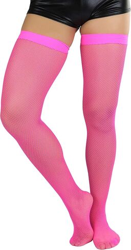 ToBeInStyle Women’s Fine Classic Fishnet Thigh High Stretch Nylon Novelty Stockings in Saudi Arabia