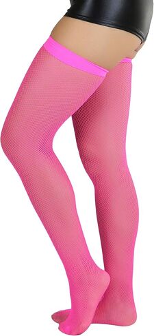ToBeInStyle Women’s Fine Classic Fishnet Thigh High Stretch Nylon Novelty Stockings in Saudi Arabia