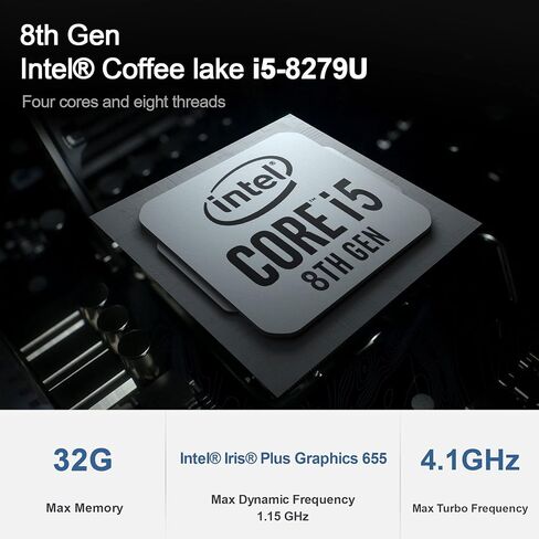 معالج Beelink الجيل الثامن الجديد Intel 4 Cores 8 Thread i5-8279U (حتى 4.1 جيجاهرتز)، كمبيوتر صغير مع 16G DDR4 RAM/500GB NVMe M.2 SSD يدعم شاشة 4K المزدوجة HDMI ، واي فاي 5، BT5.0، 4*USB 3.0 in Kuwait