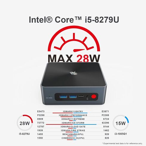 معالج Beelink الجيل الثامن الجديد Intel 4 Cores 8 Thread i5-8279U (حتى 4.1 جيجاهرتز)، كمبيوتر صغير مع 16G DDR4 RAM/500GB NVMe M.2 SSD يدعم شاشة 4K المزدوجة HDMI ، واي فاي 5، BT5.0، 4*USB 3.0 in Kuwait