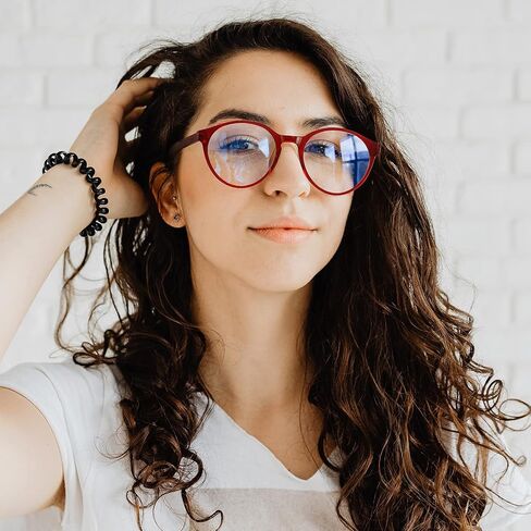 Cyxus Women Blue Light Glasses Fashion Round Computer Blue Ray Blocking Glasses Tr90 Frame Anti Glare Strain in Saudi Arabia
