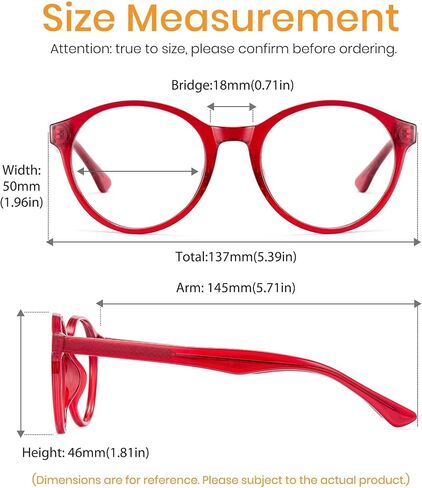 Cyxus Women Blue Light Glasses Fashion Round Computer Blue Ray Blocking Glasses Tr90 Frame Anti Glare Strain in Saudi Arabia