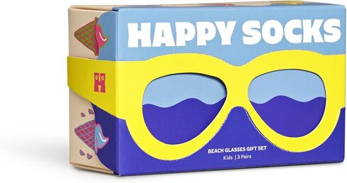 Happy Socks Kids Crew Socks- Fun Summer Styles in Gift Box Sets- Sunglasses, Ice Cream, Pirate's Treasure and More in Saudi Arabia