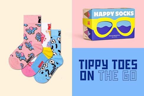 Happy Socks Kids Crew Socks- Fun Summer Styles in Gift Box Sets- Sunglasses, Ice Cream, Pirate's Treasure and More in Saudi Arabia