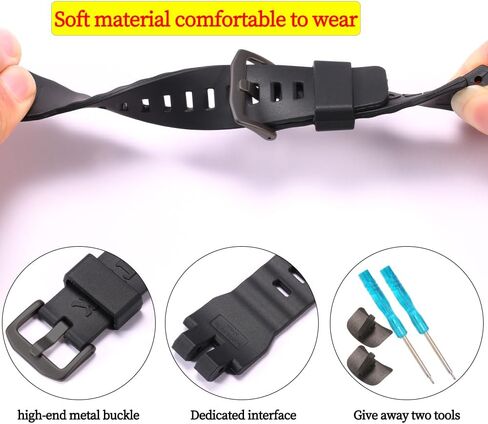 Resin Strap Replacement for Casio Protrek PRG-300 PRW-6000 PRW-6100 With Connector, PRW-3000 PRW-3100 Watch Band for Men and Women in Saudi Arabia