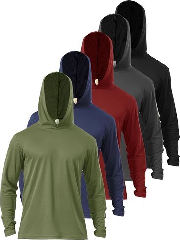 Men’s Sun Protection Long Sleeve Hoodie Rash Guard SPF Lightweight Quick Dry UV Shirts Outdoor Fishing Active Wear in Kuwait