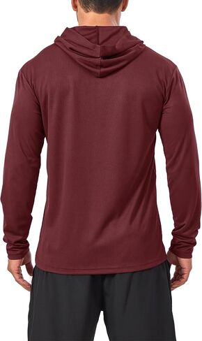 Men’s Sun Protection Long Sleeve Hoodie Rash Guard SPF Lightweight Quick Dry UV Shirts Outdoor Fishing Active Wear in Kuwait