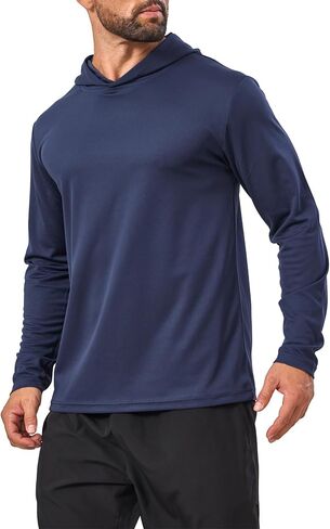 Men’s Sun Protection Long Sleeve Hoodie Rash Guard SPF Lightweight Quick Dry UV Shirts Outdoor Fishing Active Wear in Kuwait