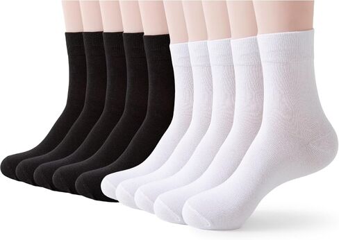 Josnown Womens Cotton Socks 10 أزواج (أبيض وأبيض) ، حجم 5-9 in Saudi Arabia