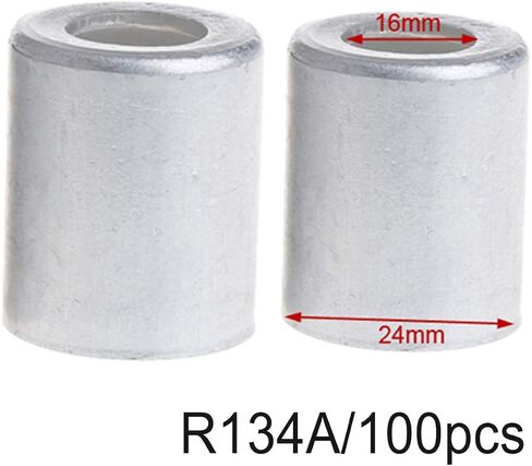 100pcs Aluminum Crimp Ferrule for Auto A/C Air Conditioning Standard/Reduced Barrier Refrigerant Hose 16MM for R134a in Saudi Arabia