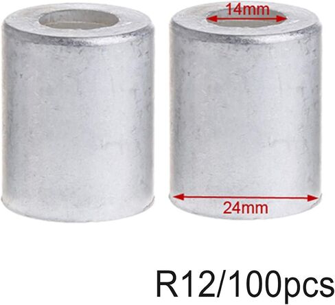 100pcs Aluminum Crimp Ferrule for Auto A/C Air Conditioning Standard/Reduced Barrier Refrigerant Hose 16MM for R134a in Saudi Arabia