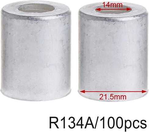 100pcs Aluminum Crimp Ferrule for Auto A/C Air Conditioning Standard/Reduced Barrier Refrigerant Hose 16MM for R134a in Saudi Arabia