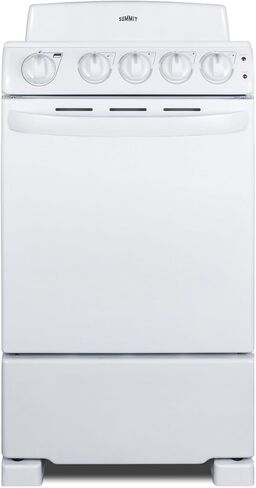 Summit Appliance RE203W 20" Electric Range, 4 Coil Elements, White, 2.3 Cuft Oven Capacity, on Indicator Lights for Oven and Elements in Saudi Arabia