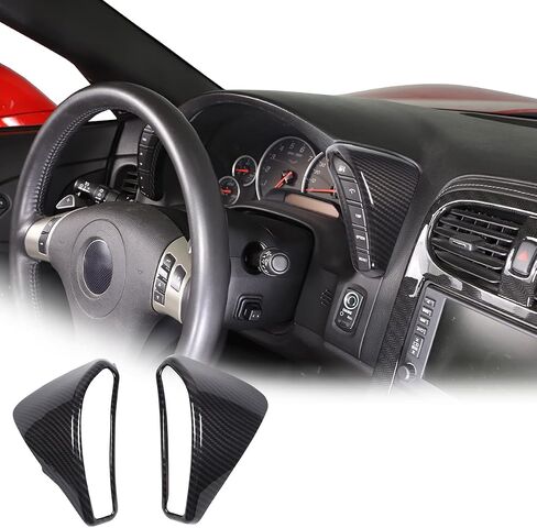 PIUGILH Dashboard Button Switch Cover Trim for Corvette C6 2005-2013 Interior Accessories, ABS Dash Board Speedometer Bezel Cover Trim Frame Sticker, 2PCS (Black) in Saudi Arabia