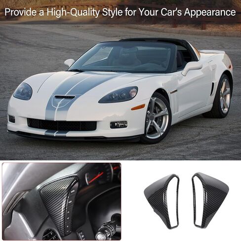 PIUGILH Dashboard Button Switch Cover Trim for Corvette C6 2005-2013 Interior Accessories, ABS Dash Board Speedometer Bezel Cover Trim Frame Sticker, 2PCS (Black) in Saudi Arabia