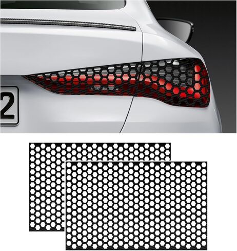 2PCS Car Rear Tail Light Lamp Stickers Honeycomb Type Decal, 18.9"×11.8" Universal DIY Self Adhesive Tint Film Taillight Sheet, Car Rear Tail Light Headlight Taillight Cover Trim (Carbon Fiber) in Kuwait
