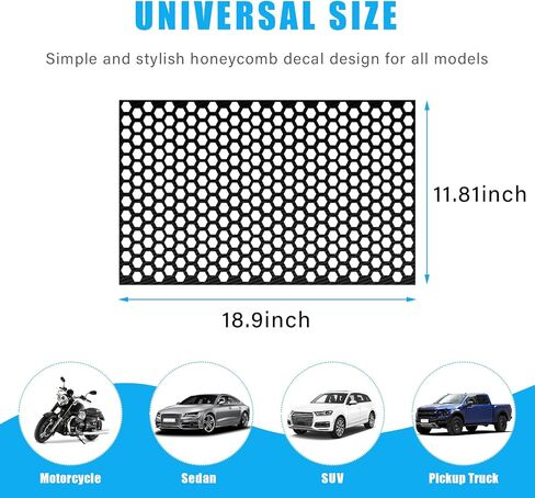 2PCS Car Rear Tail Light Lamp Stickers Honeycomb Type Decal, 18.9"×11.8" Universal DIY Self Adhesive Tint Film Taillight Sheet, Car Rear Tail Light Headlight Taillight Cover Trim (Carbon Fiber) in Kuwait