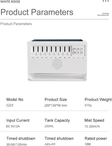 White Noise White Noise Sound System, Bluetooth Wireless Speaker for Travel, Portable Noise Machines for Sleeping with Night Lights and humidifier, Equipped with humidifier Function in Saudi Arabia