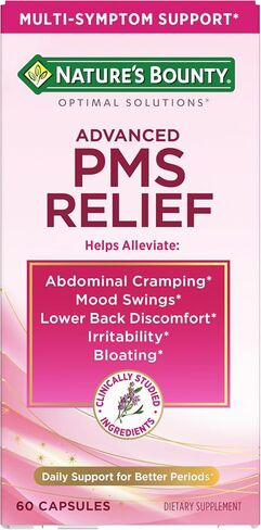 حلول Nature's Bounty Optimal Advanced PMS لدعم الدورة الشهرية ؛ الفترة الإغاثة ملحق دعم PMS للنساء - ChasteBerry ؛ خالية من الهرمونات 60 كبسولات in Kuwait