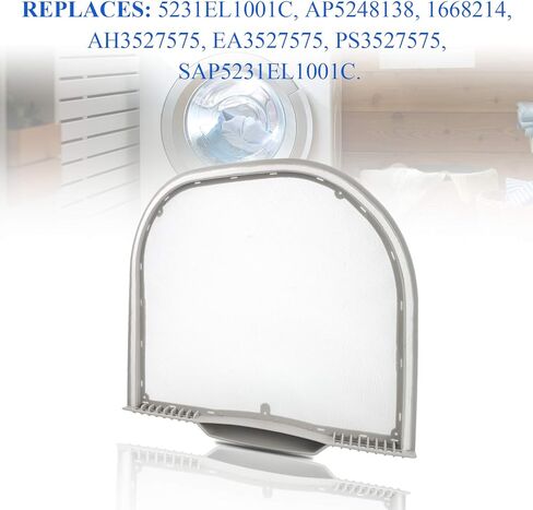 5231El1001C LG استبدال مرشح الوبر لشاشة Dle5001w Lint يناسب الموديل #Dlex5170w Dlex5101w Dle4870w شاشة الوبر مع مجفف الملابس، فرشاة تنظيف تنفيس الوبر تحل محل PS3527575 AP5248138 in Saudi Arabia