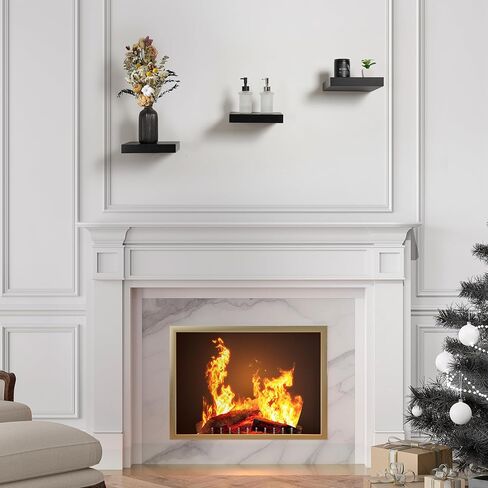 Sorbus Square Floating Shelf for Wall - 3 Small Shelves with Invisible Mounting Brackets for Living Room Decor, Bedroom, Bathroom Decor, Home & Kitchen - 9" White Wall Shelf to Display Photos Trophies in Saudi Arabia